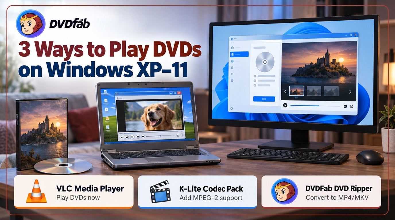 Free DVD Decoder for Windows XP and Windows 11: 3 Ways to Play DVDs