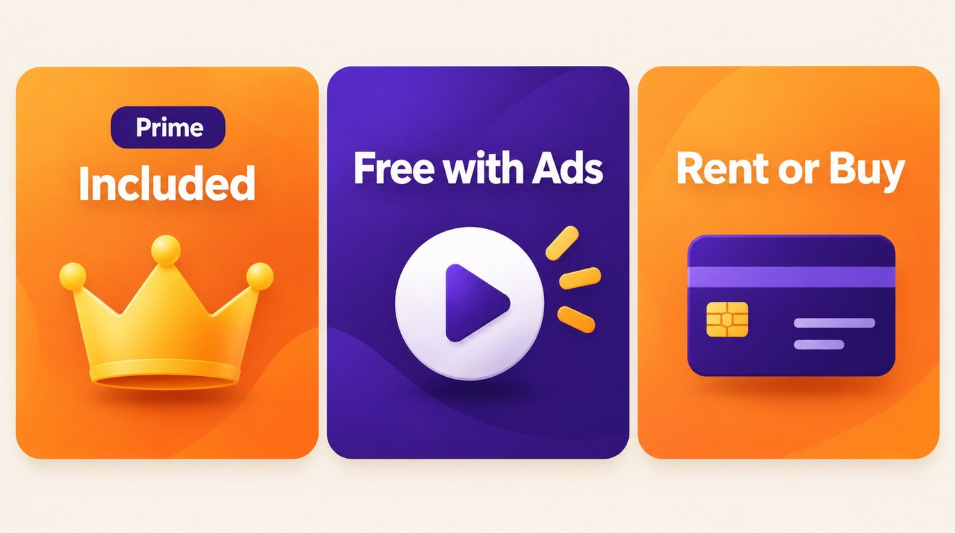Prime Video access choices: Included with Prime, Free with Ads, or Rent or Buy.