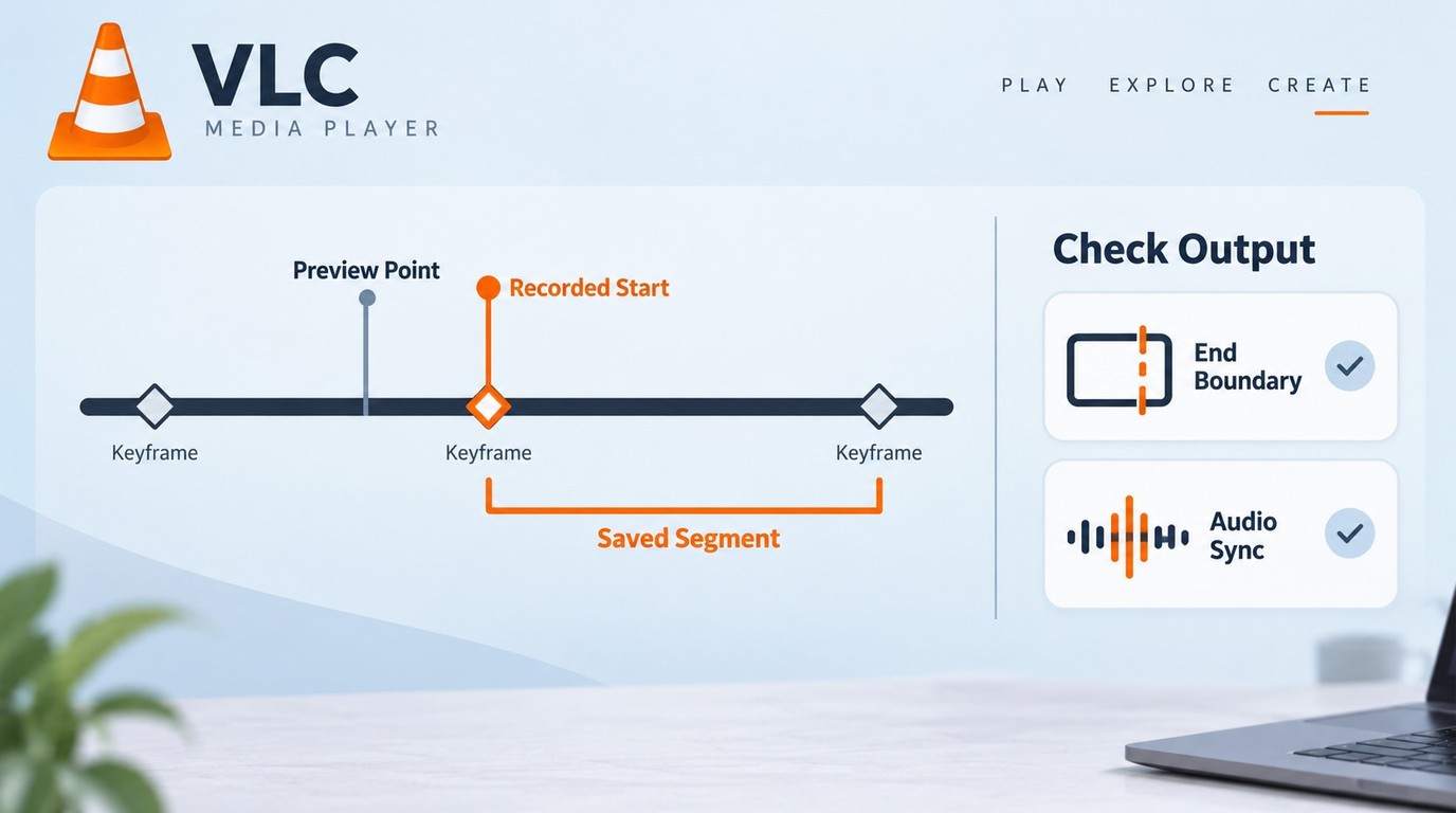 Why VLC recording can begin at a keyframe instead of the exact preview position.