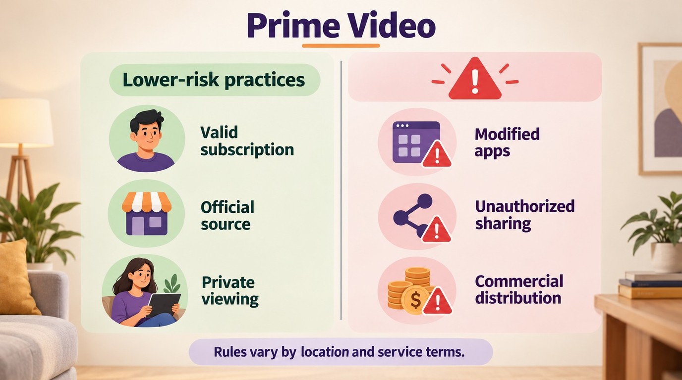 Safe Prime Video offline use: authorized viewing, official software, and no redistribution.