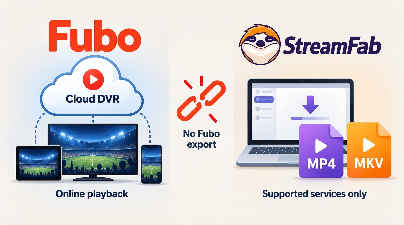 Fubo Cloud DVR stays online while StreamFab saves files only from supported services