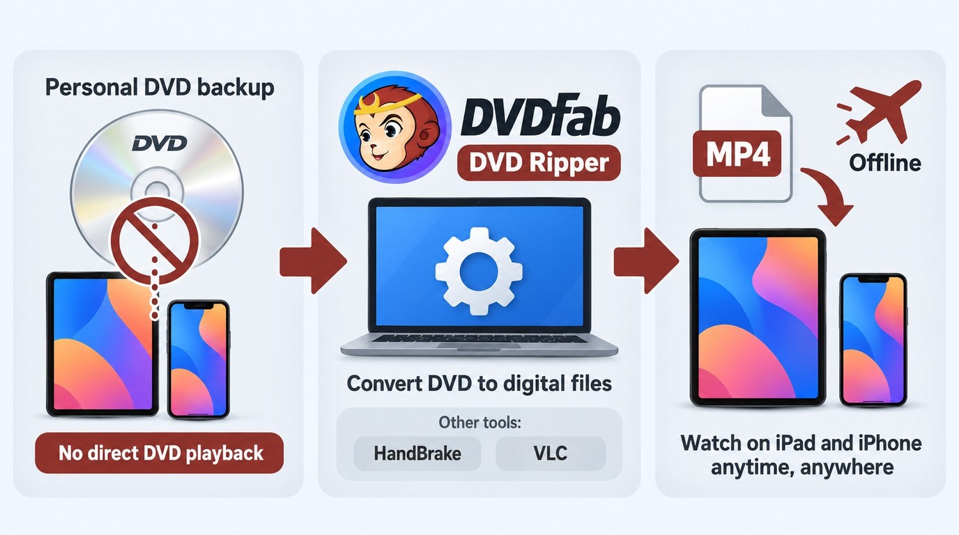 DVD to MP4 workflow for offline playback on iPad and iPhone
