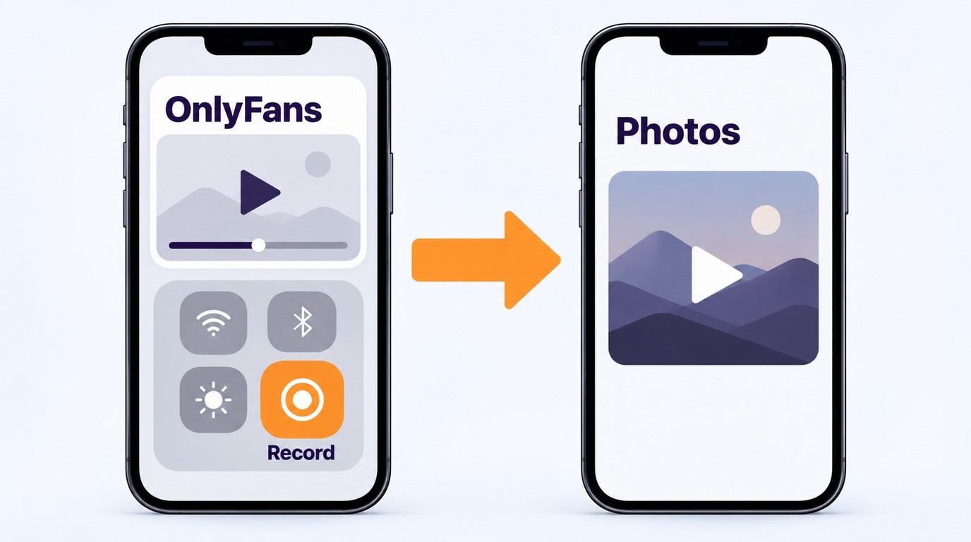 iOS Screen Recording captures permitted OnlyFans playback and saves the video to Photos