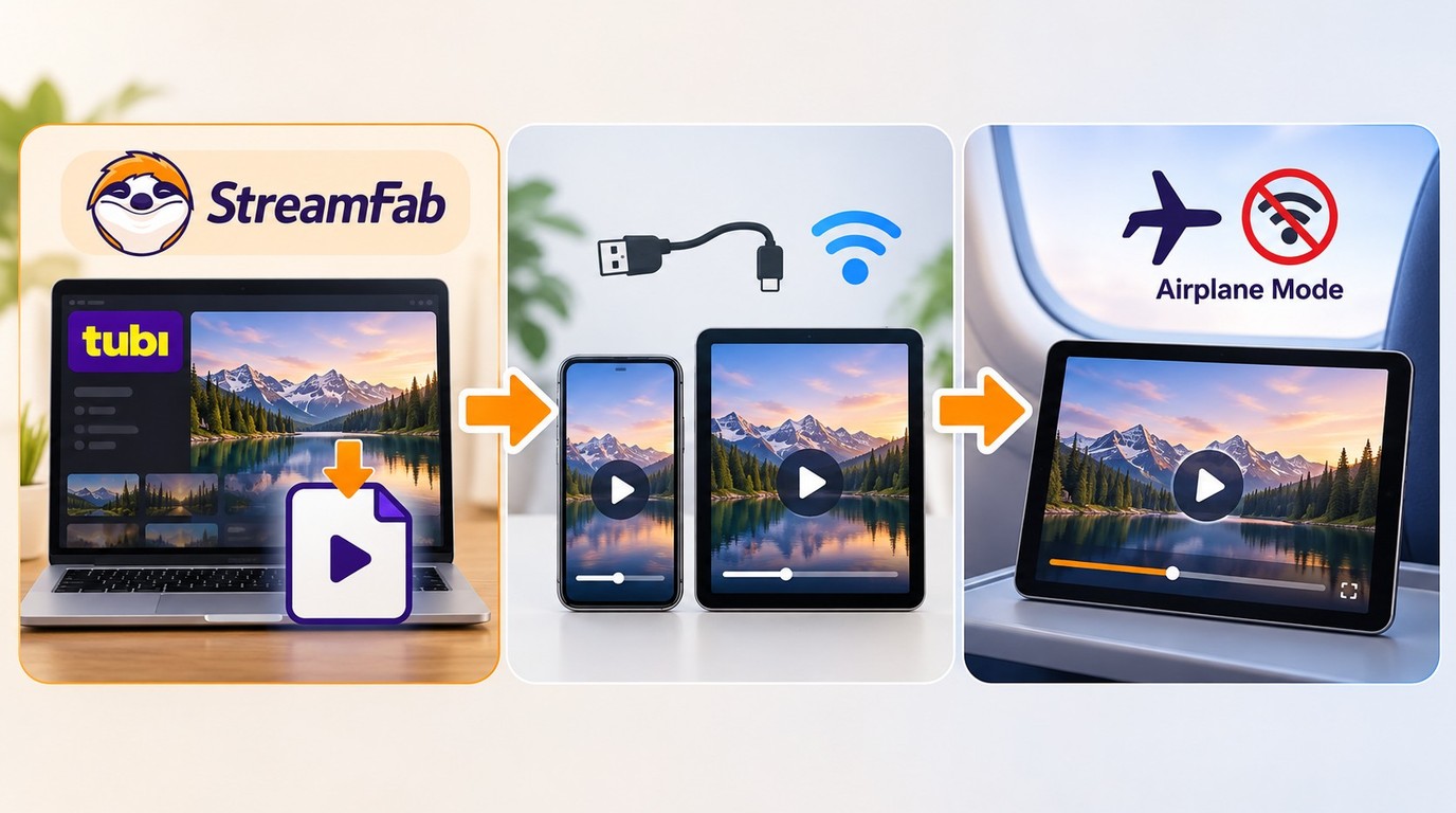 How to transfer a Tubi video to iPhone, iPad, or Android and verify offline playback