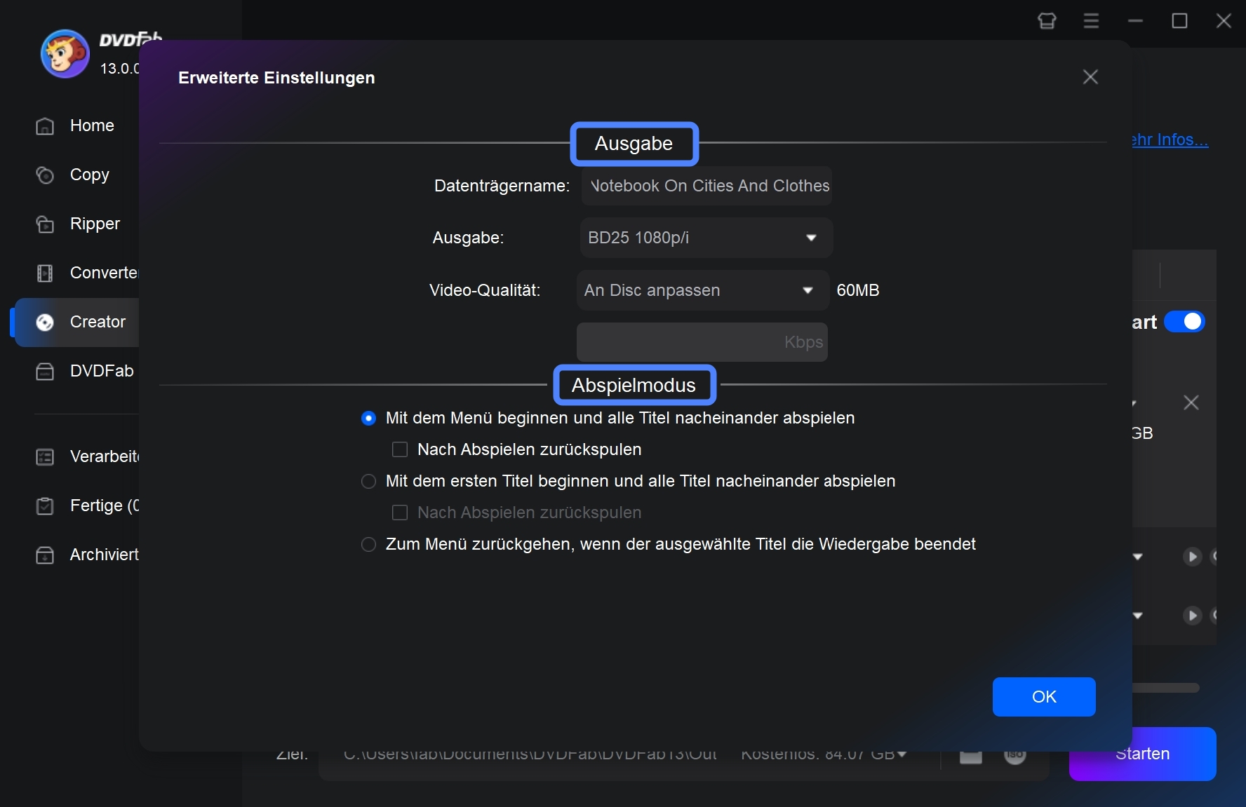 Wie kann man eine Blu-ray auf einem Mac mit DVDFab Blu-ray Creator brennen