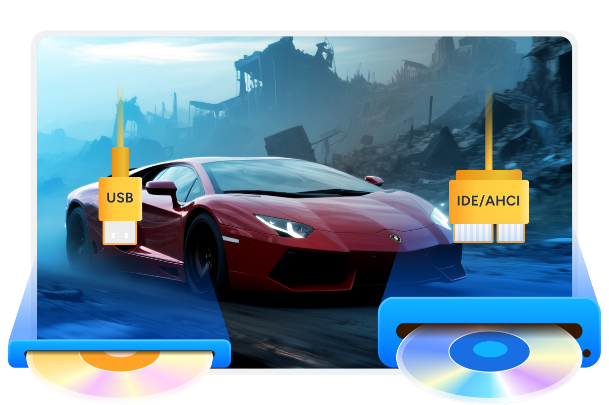 Support All Types of 4K Blu-ray Drive and USB Drives