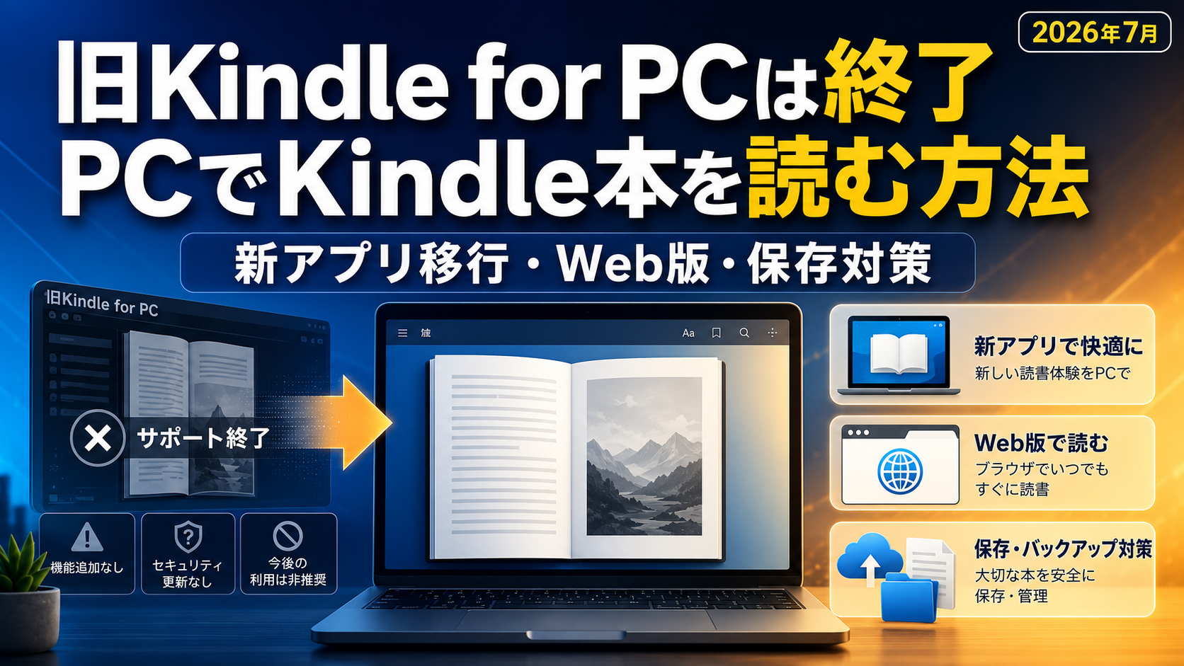 Kindle本をPCで読む方法と新しいKindleアプリ・Kindle for Web