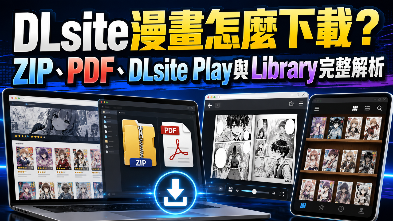 DLsite漫畫怎麼下載？ZIP、PDF、DLsite Play與Library完整解析