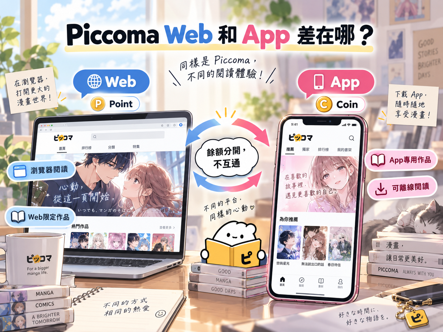 Piccoma Web和App差在哪？