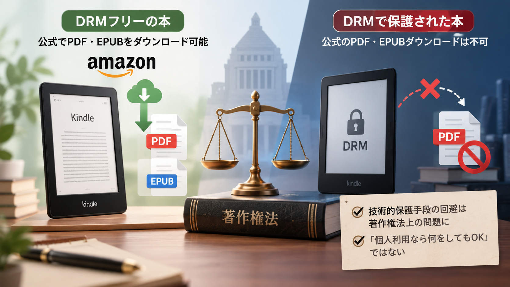 KindleのPDF化は違法？