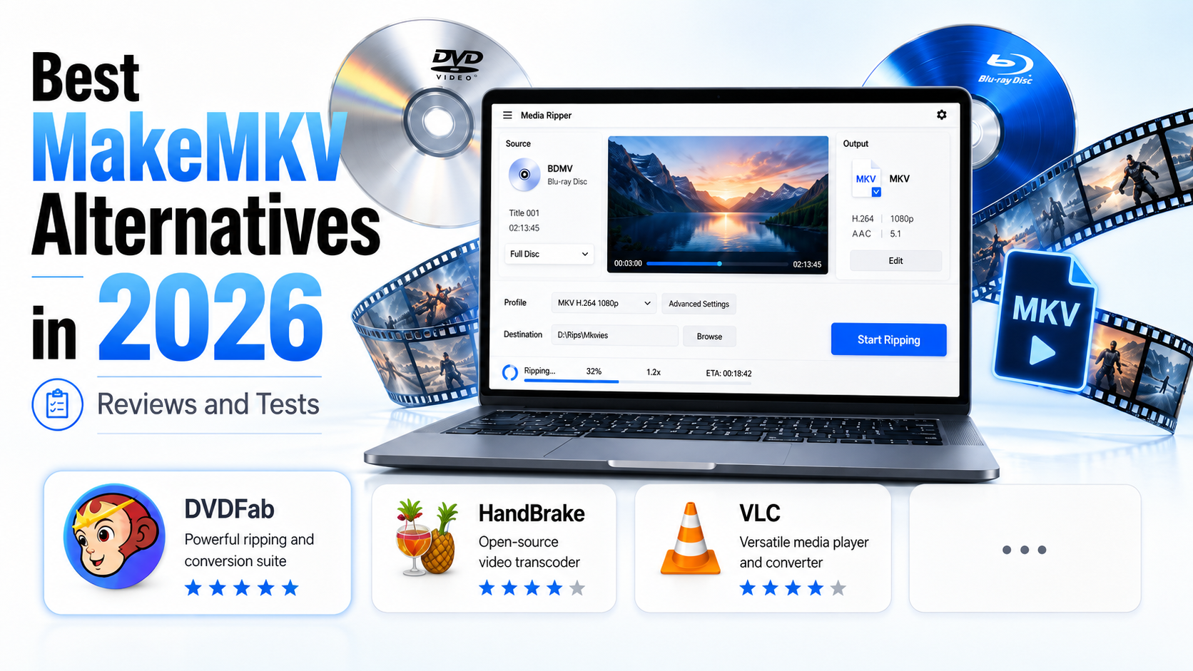 Best MakeMKV Alternatives in 2026: Reviews and Tests