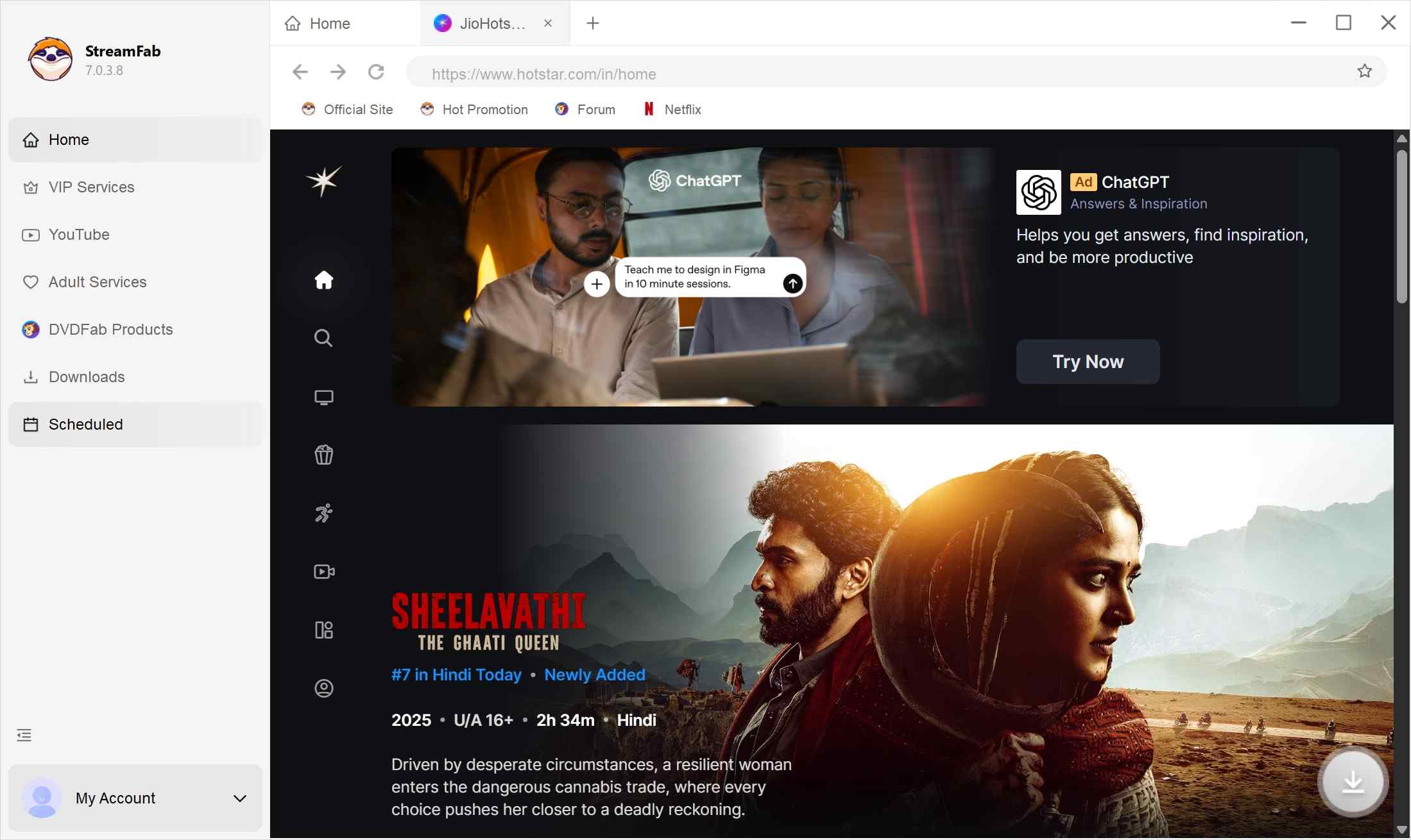 log in and find the jiohotstar titles you want