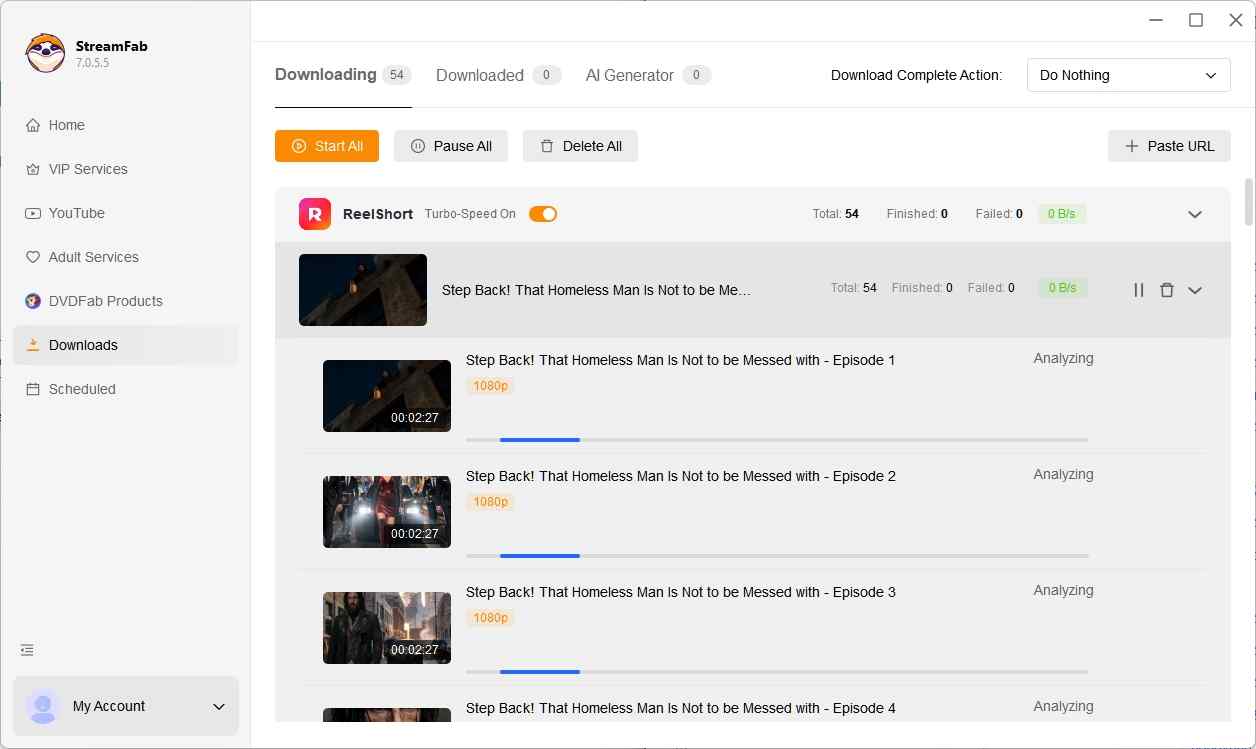 how to download reelshorrt offlien via streamfab step 4