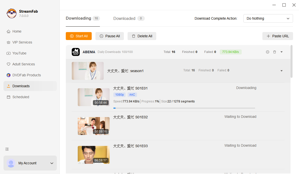 Téléchargeur de vidéos en streaming avec téléchargement en arrière-plan