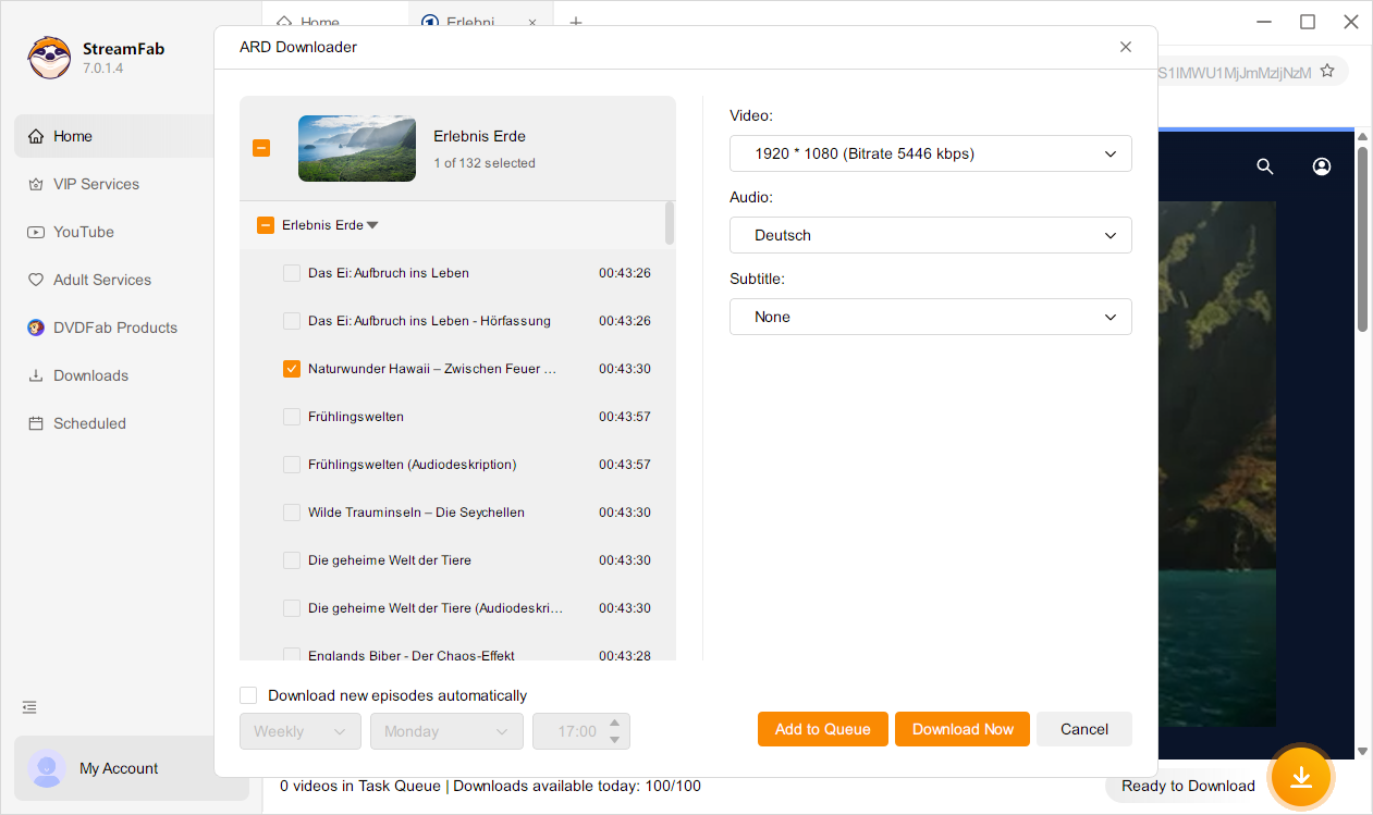 how to download from ard with streamfab step 2