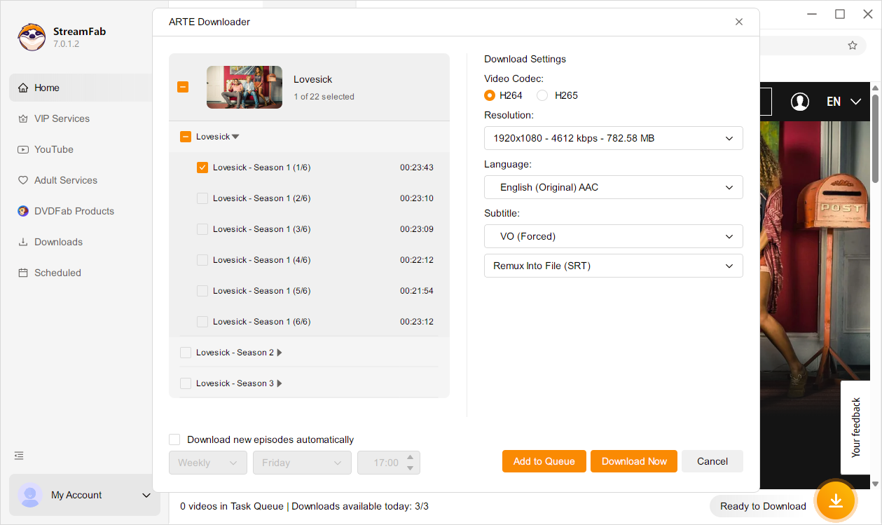 使用 StreamFab 從 ARTE 下載的步驟 2