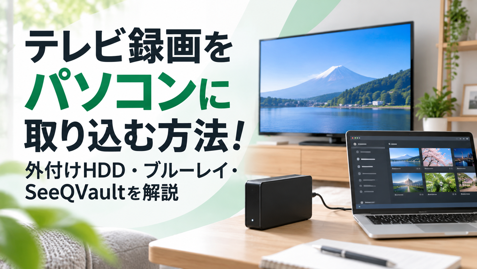 テレビ録画をパソコンに取り込む方法!外付けHDD・ブルーレイ・SeeQVaultを解説