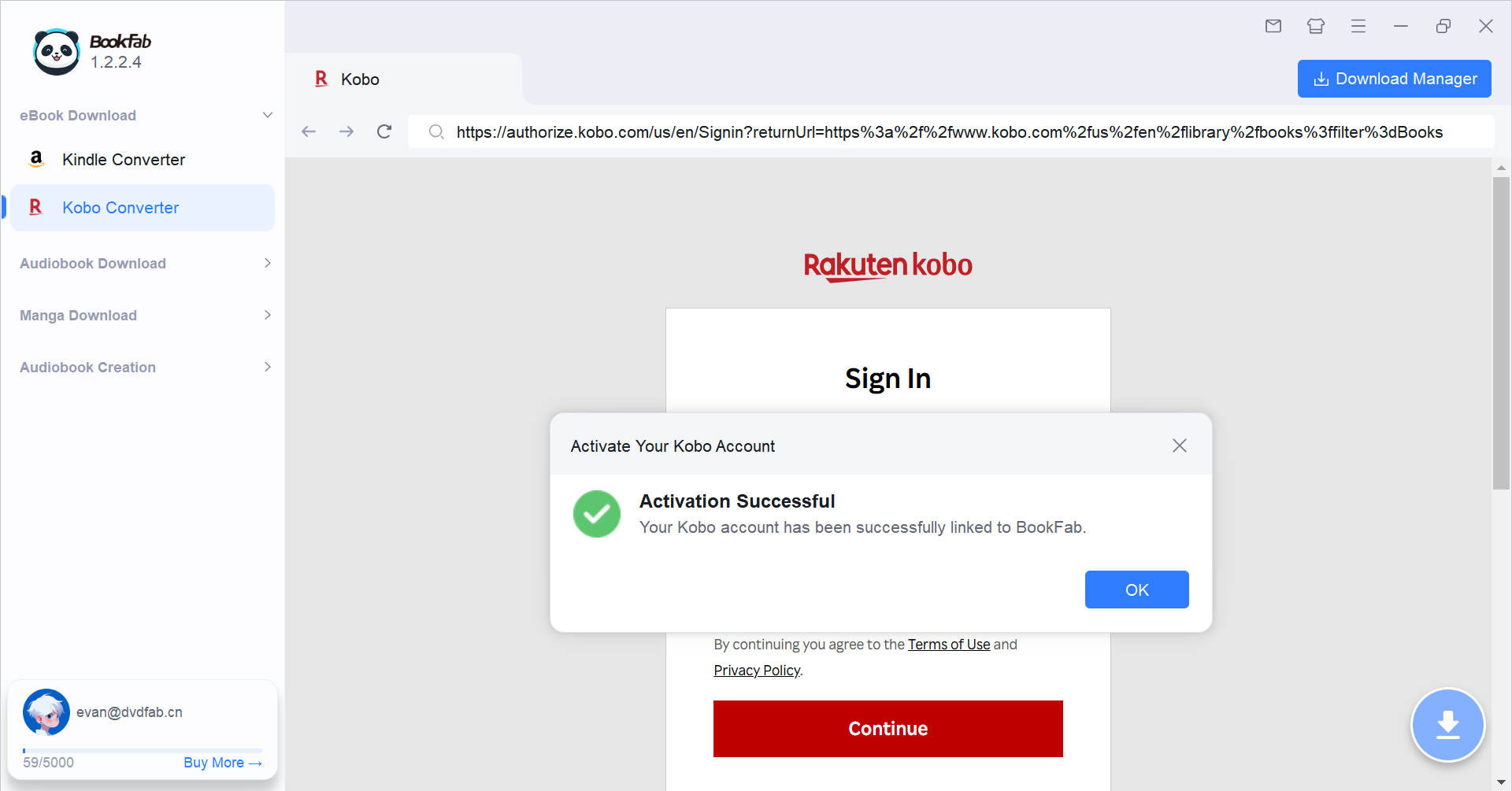 select your kobo ebook