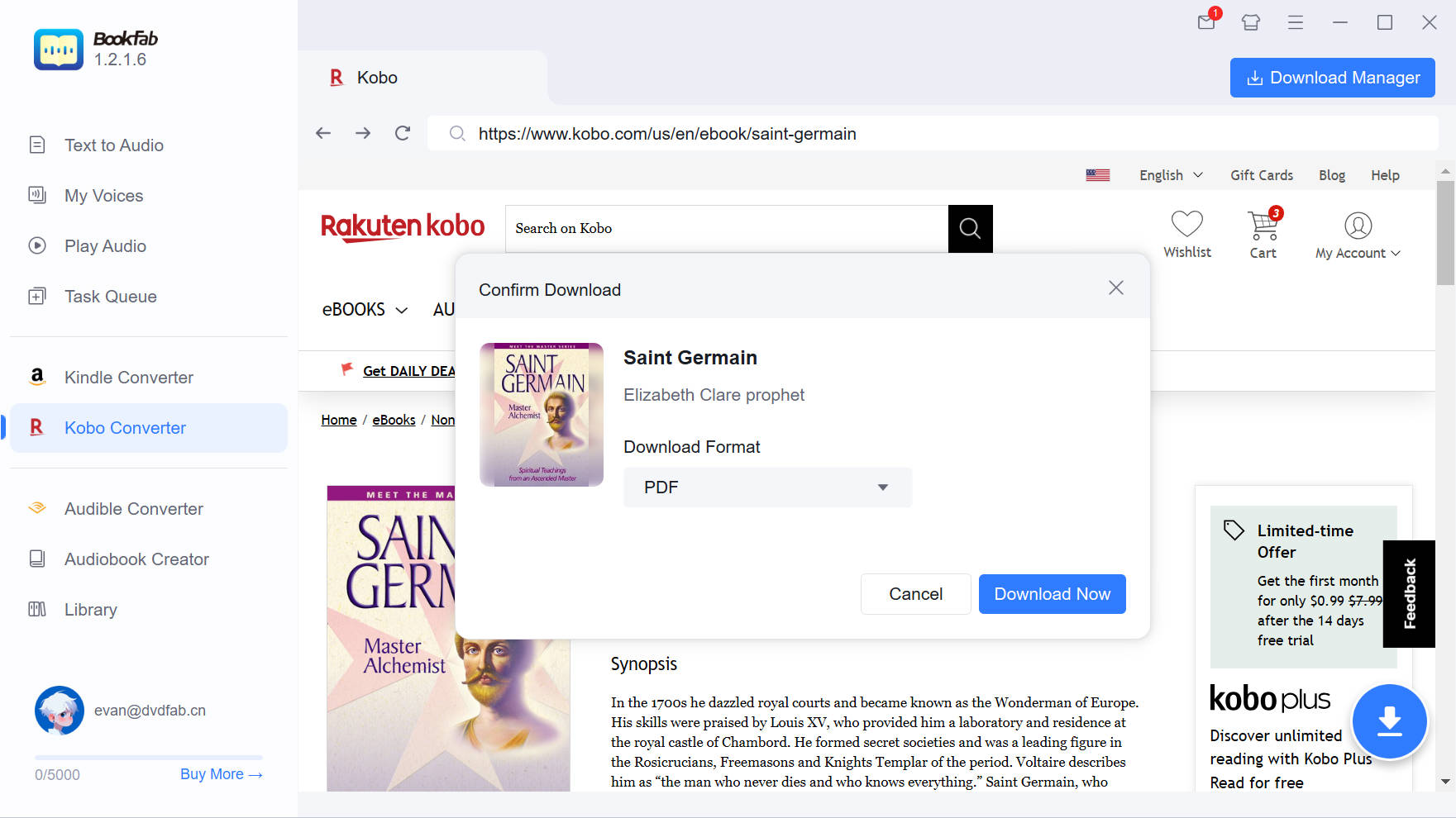 select your kobo ebook
