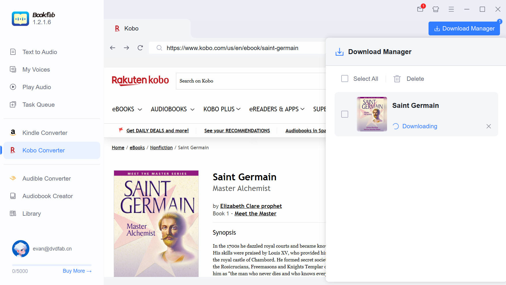 start to convert kobo to epub