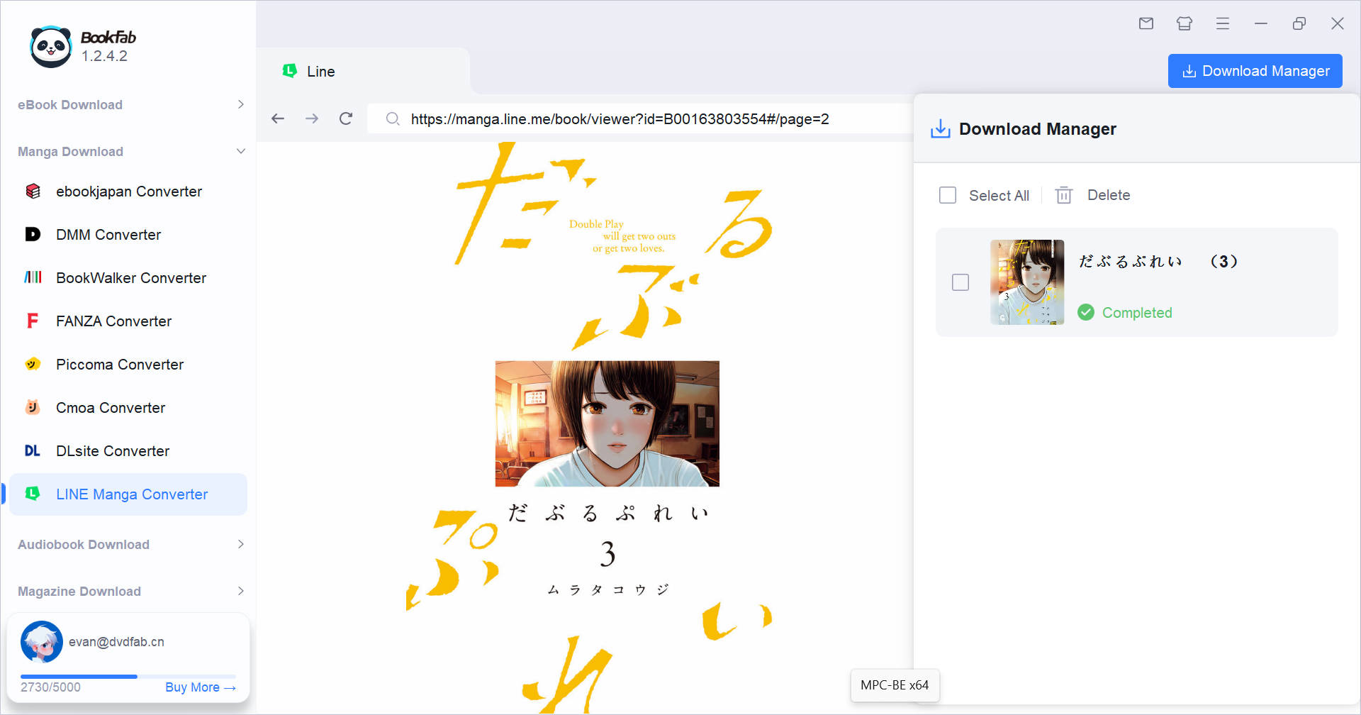 choisir le format pdf epub ou jpeg et télécharger