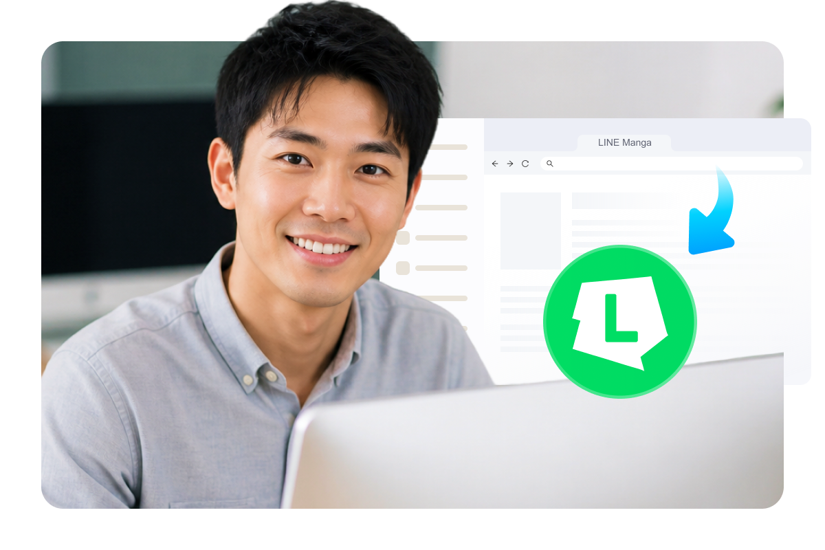 eingebauter browser mit ein klick manga download