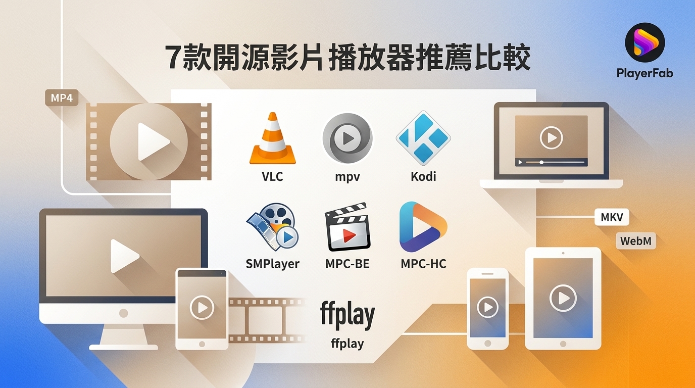 2026年開源影片播放器推薦：VLC、mpv、Kodi等7款工具怎麼選