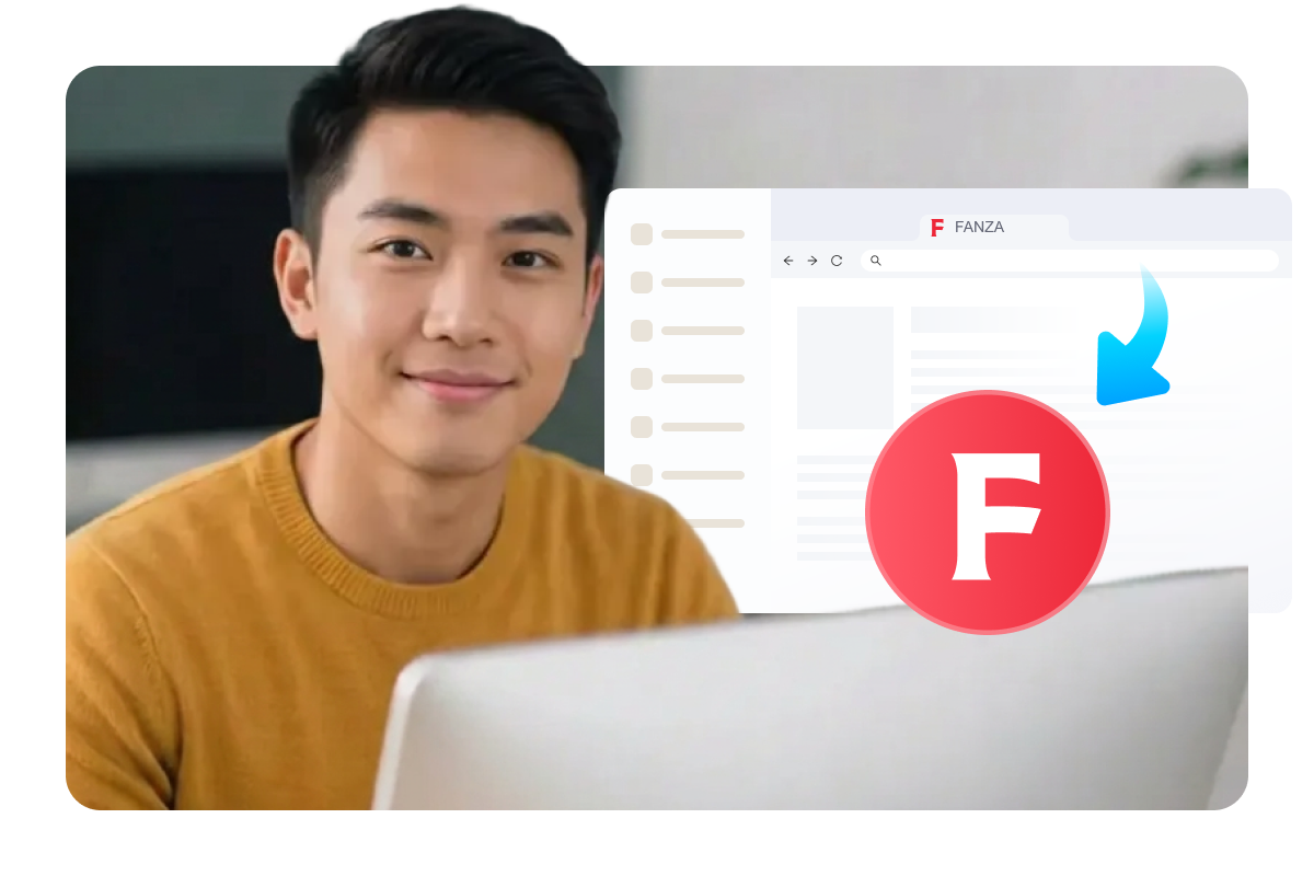 offer an integrated browser to access fanza library