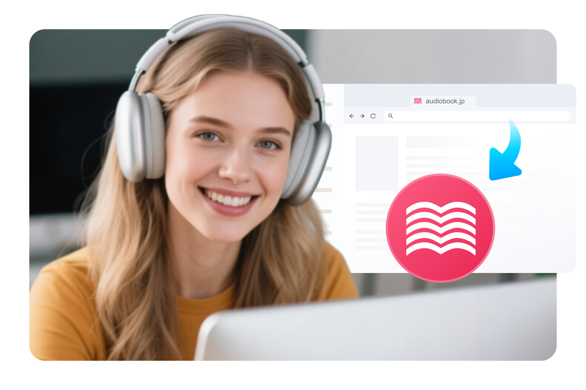 Built-in browser for audiobook.jp sign-in