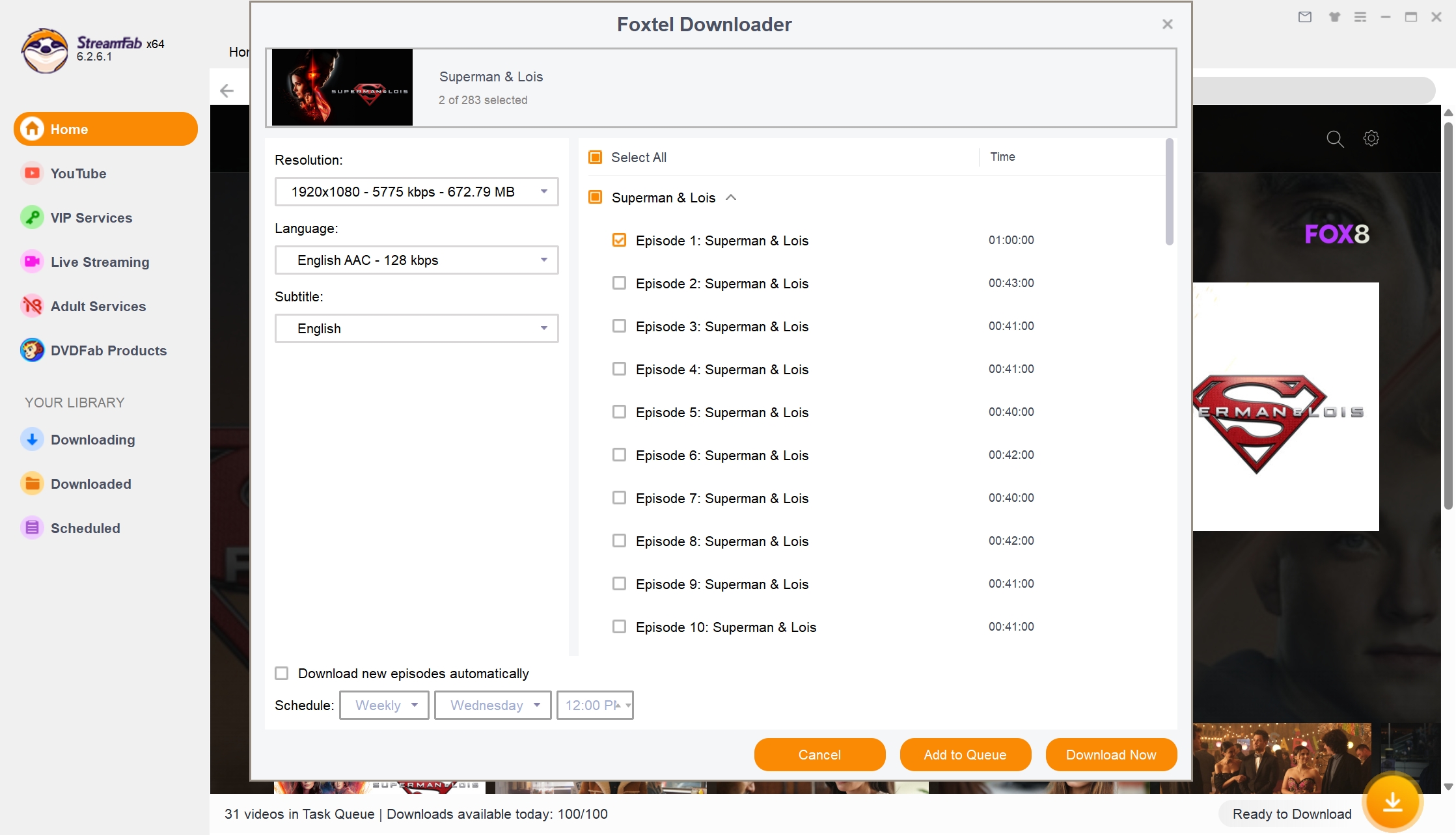 StreamFab で Foxtel をダウンロードする方法手順3
