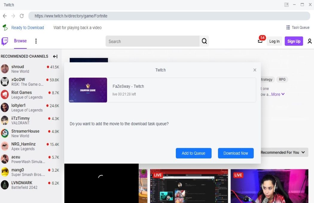 lire des vidéos twitch