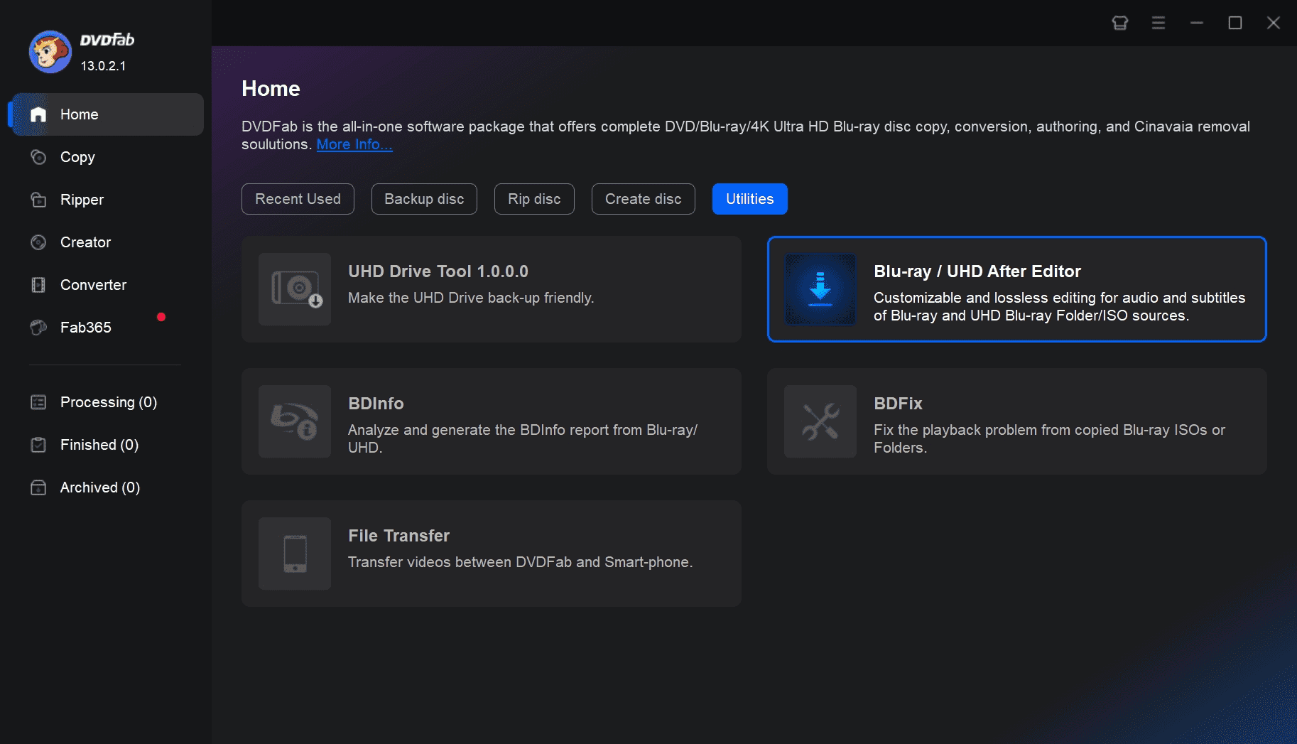 Starten Sie DVDFab UHD After Editor und laden Sie die Quelldatei.