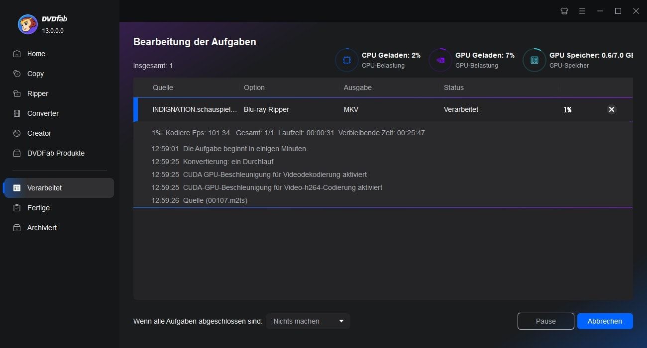 Beginnen Sie damit, Ihre Blu-ray zu rippen.