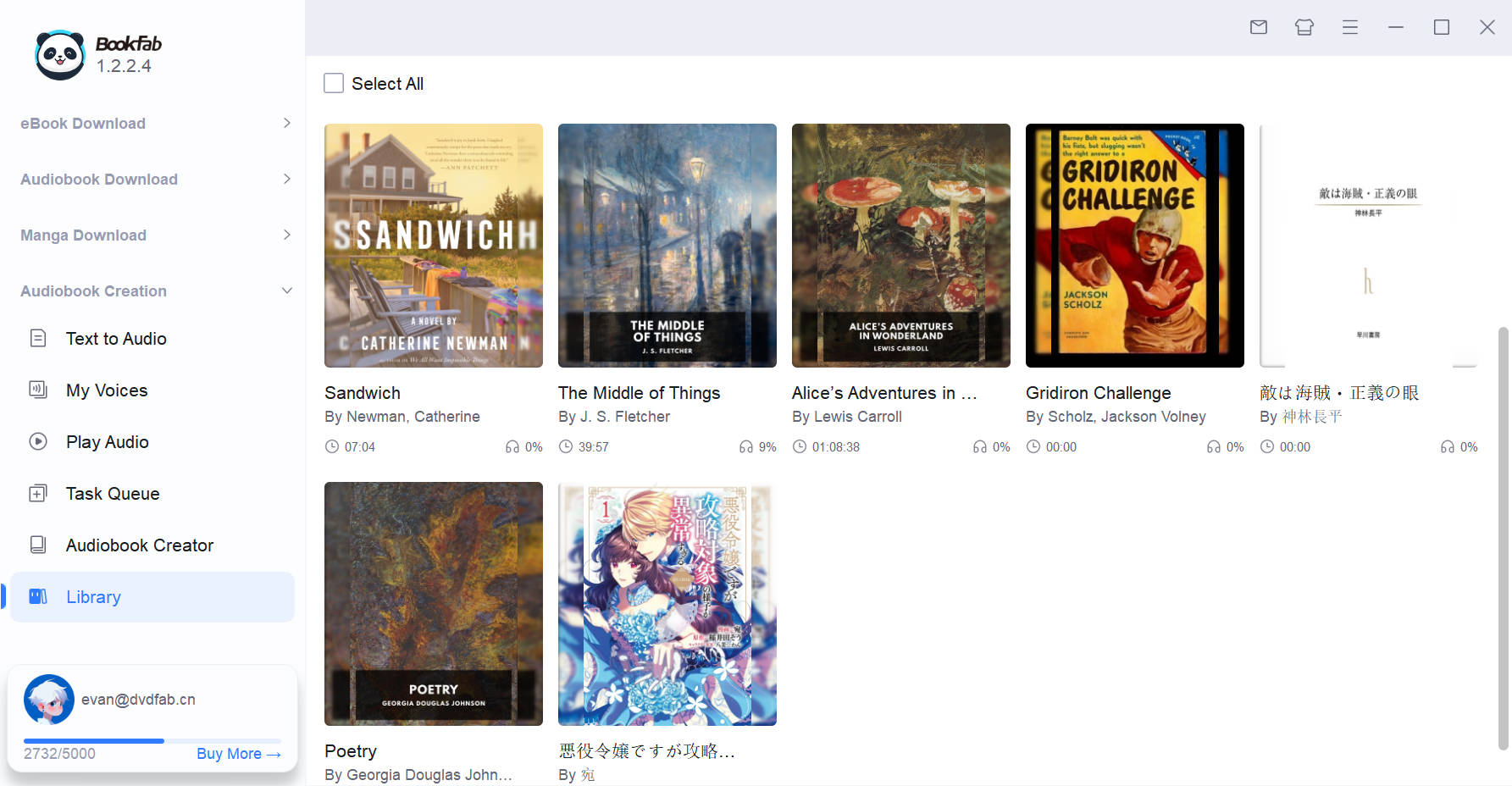 Gérez votre livre audio dans la bibliothèque