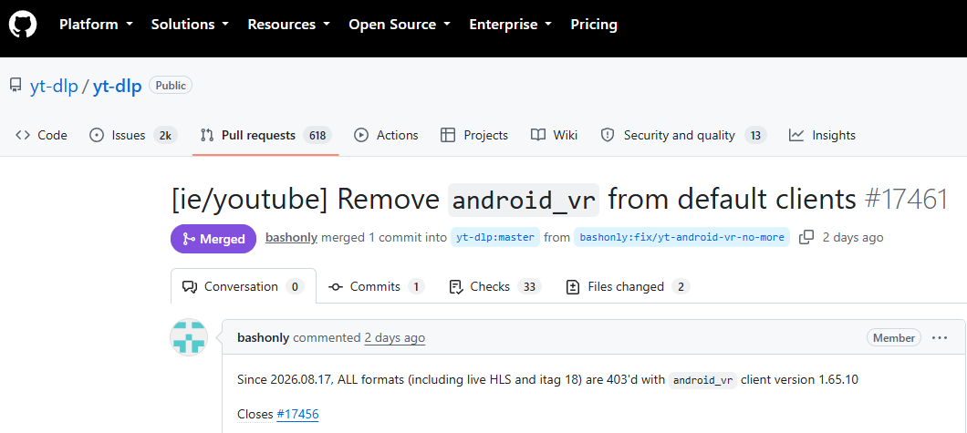 yt-dlp GitHub PR #17461.
