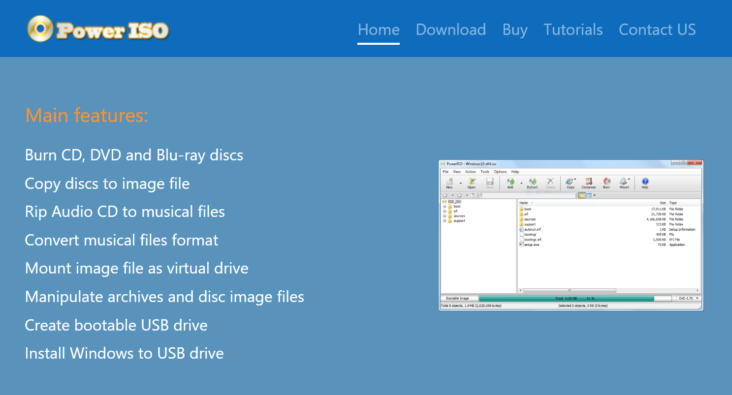 PowerISO als Virtual Drive Software zum Mounten und Bearbeiten von Images