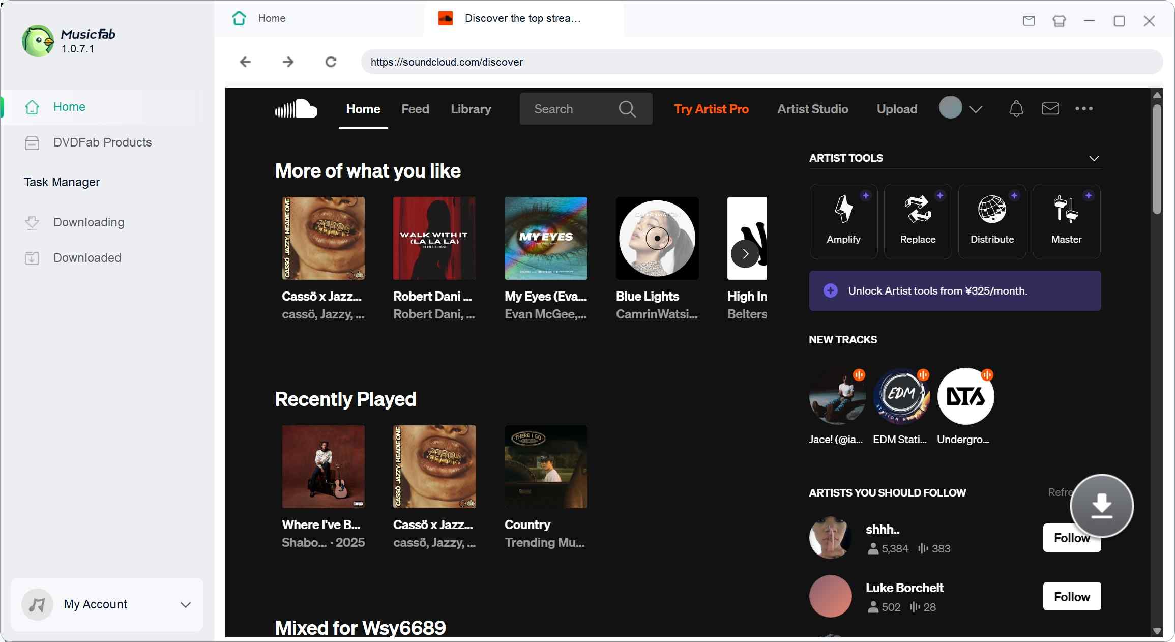 use musicfab soundcloud converter step 2