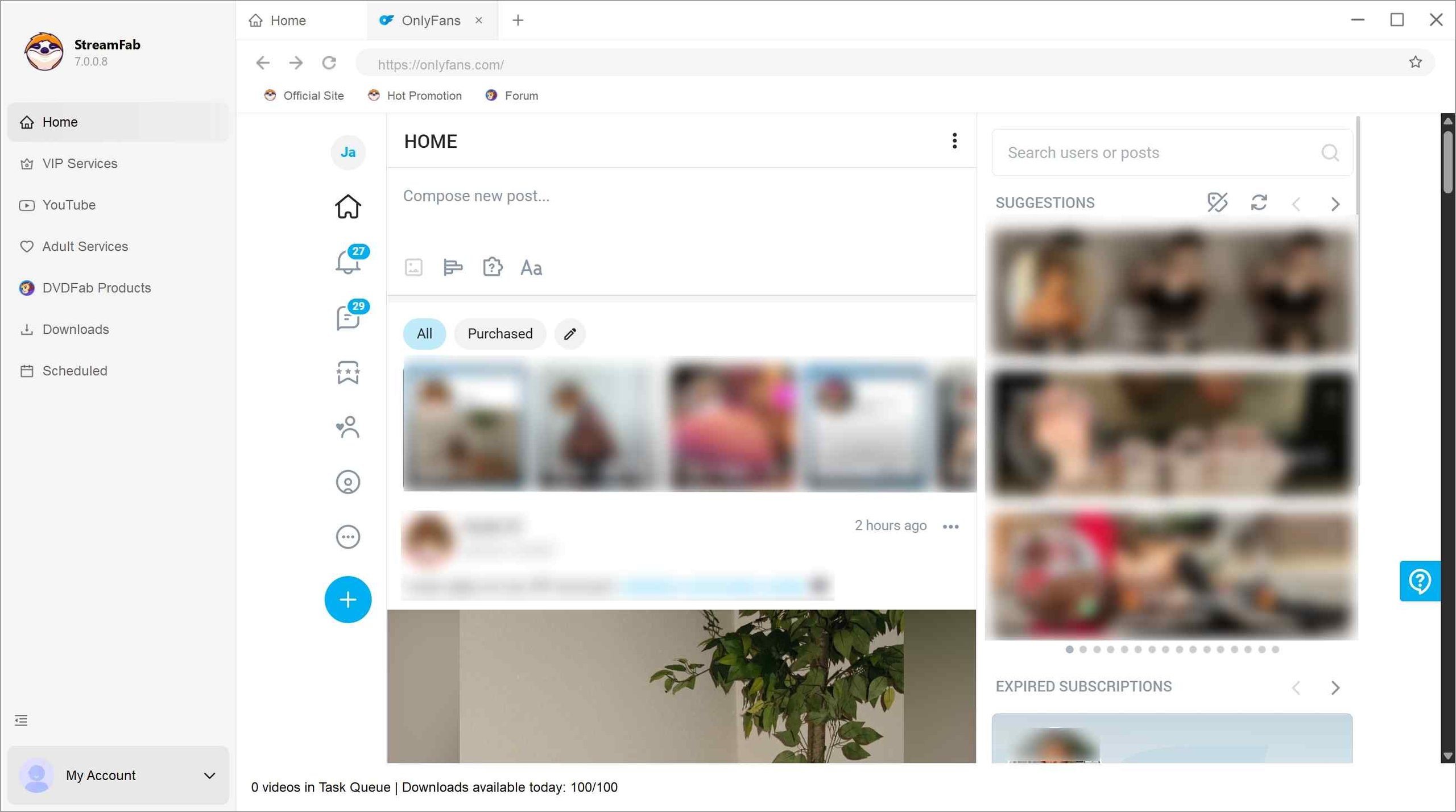 how to use streamfab onlyfans downloader step 2