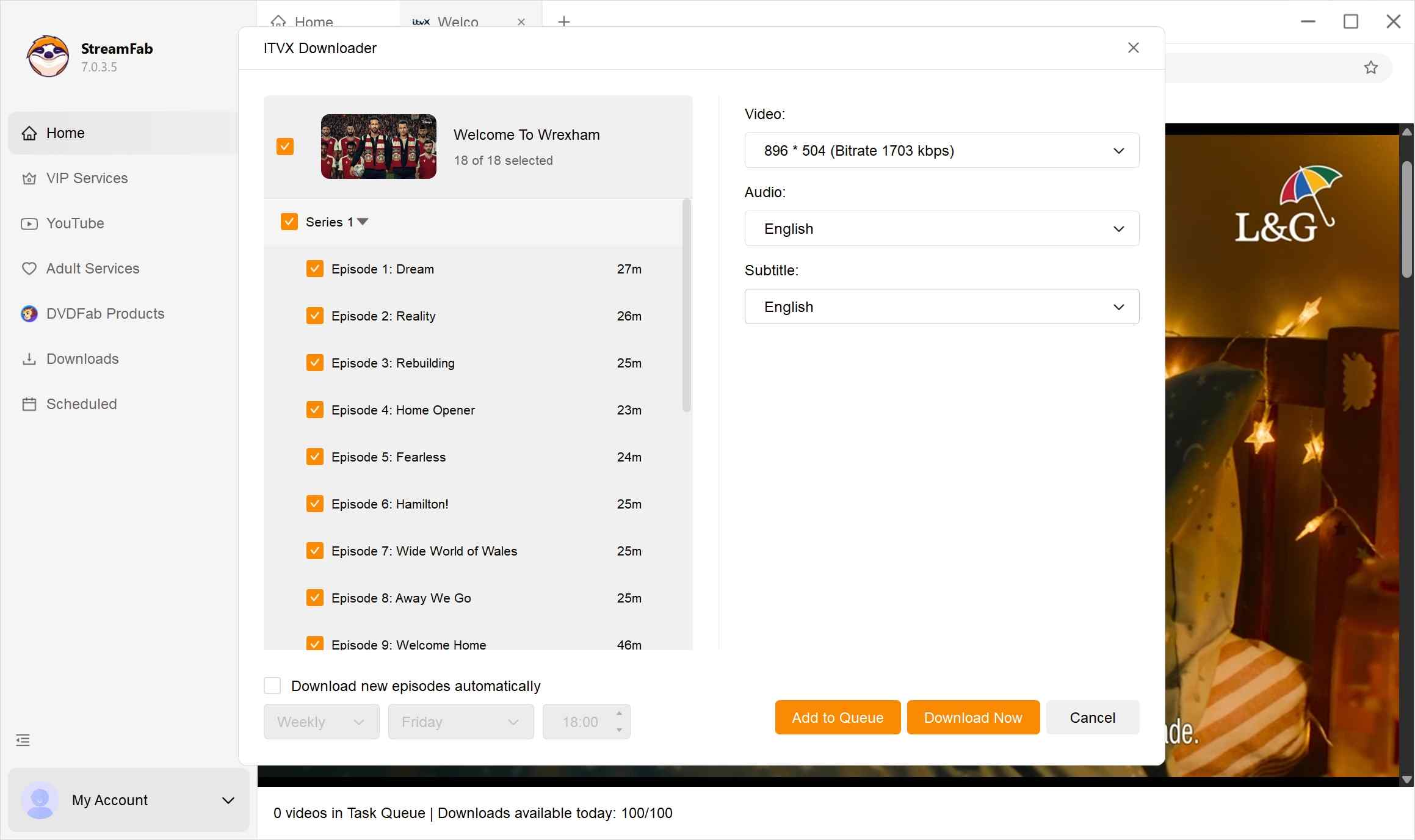 how to use streamfab itvx downloader step 3