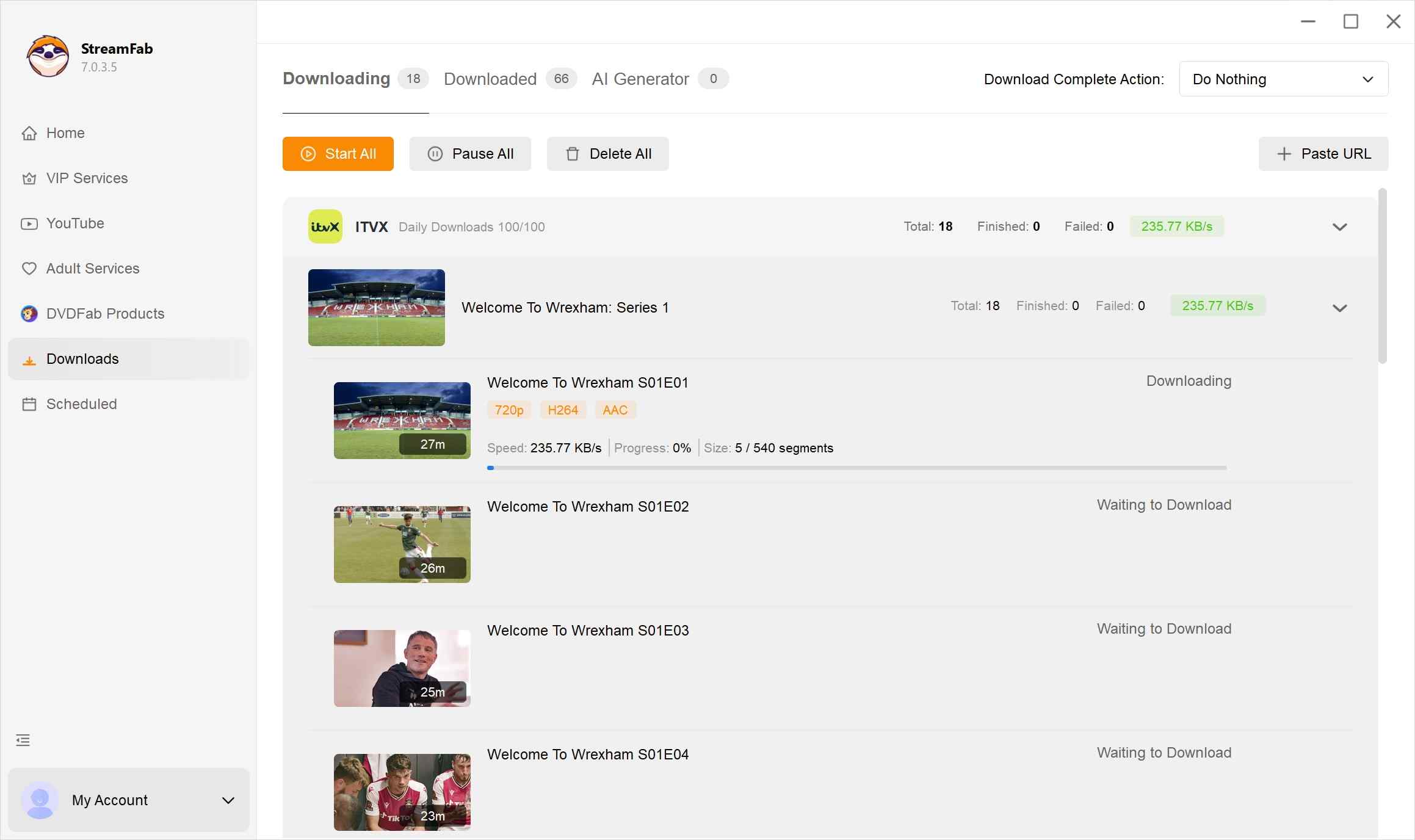 how to use streamfab itvx downloader step 4