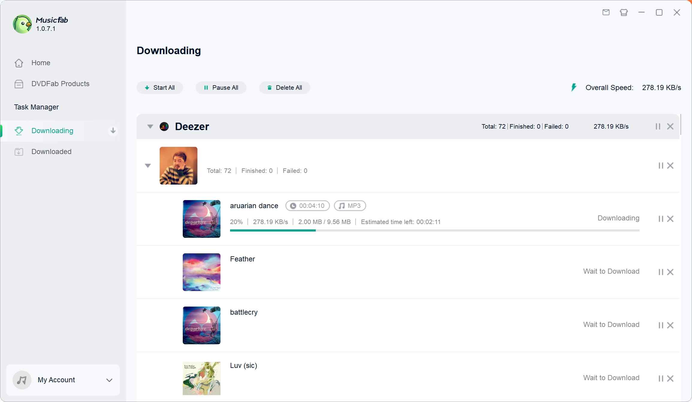use musicfab deezer converter step 4