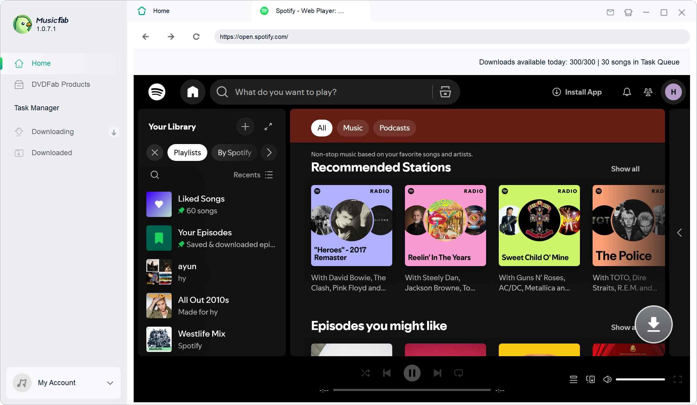 use musicfab spotify converter step 2