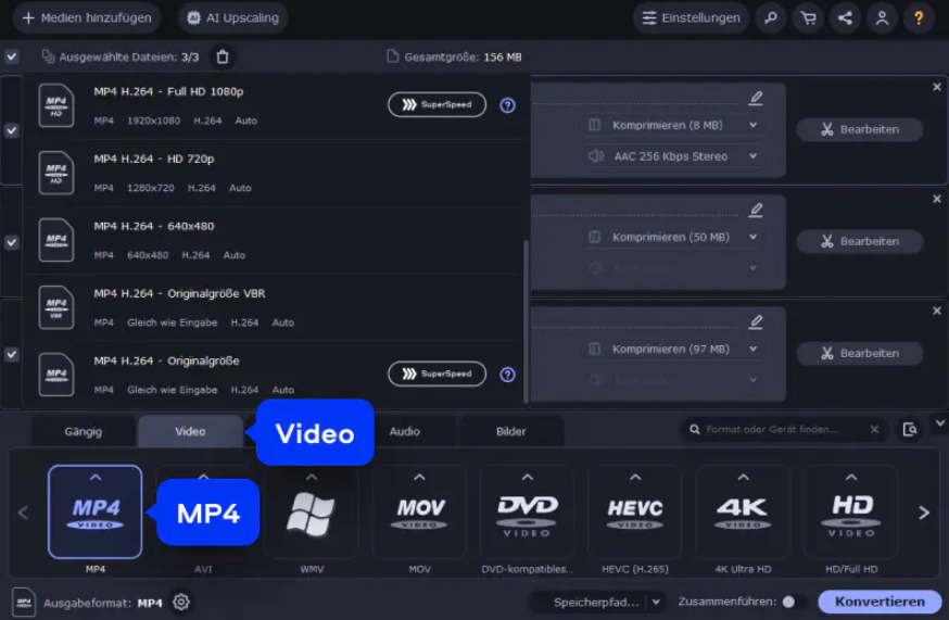 Video in Movavi Video Converter hinzufügen
