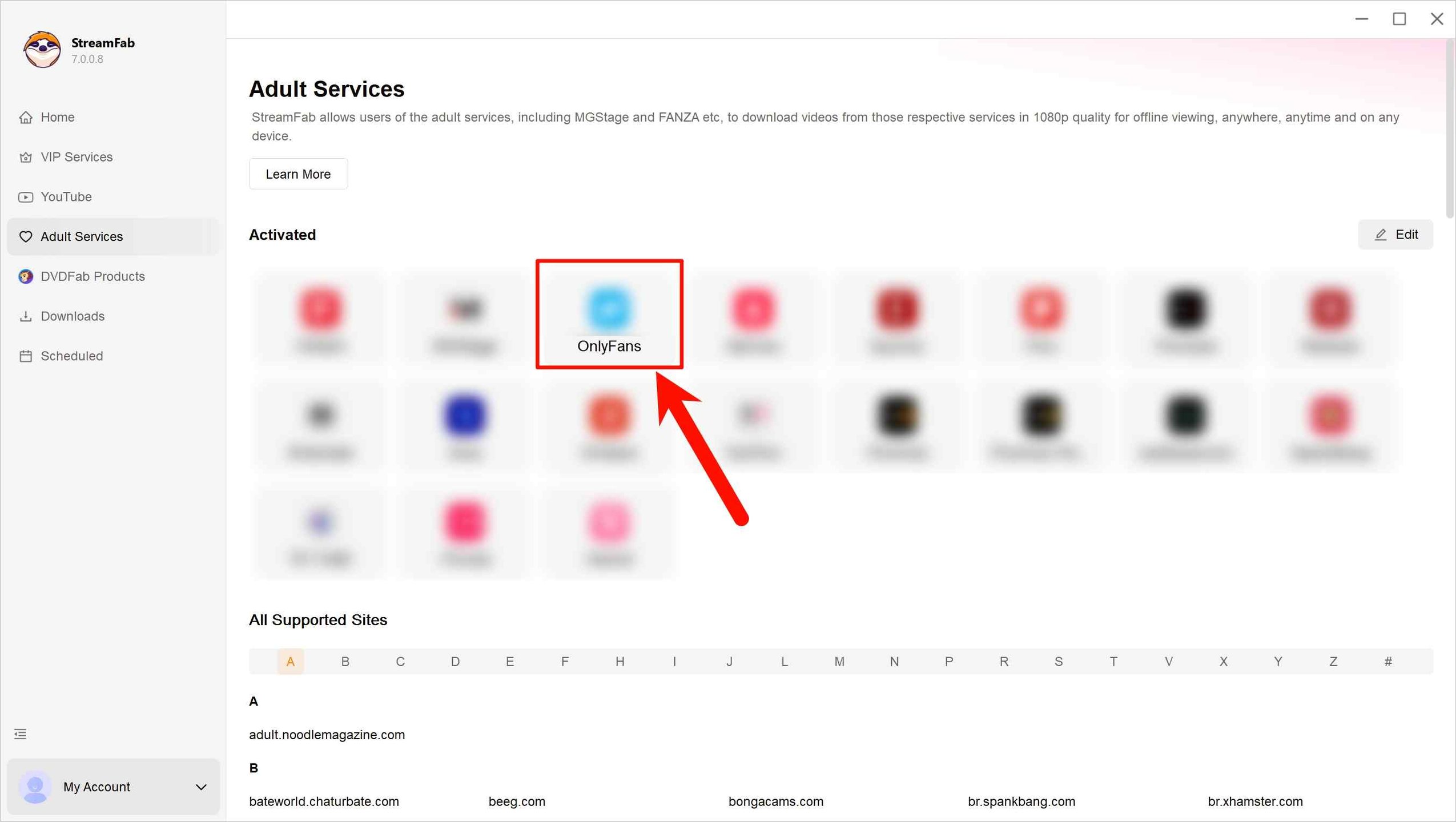 how to use streamfab onlyfans downloader step 1