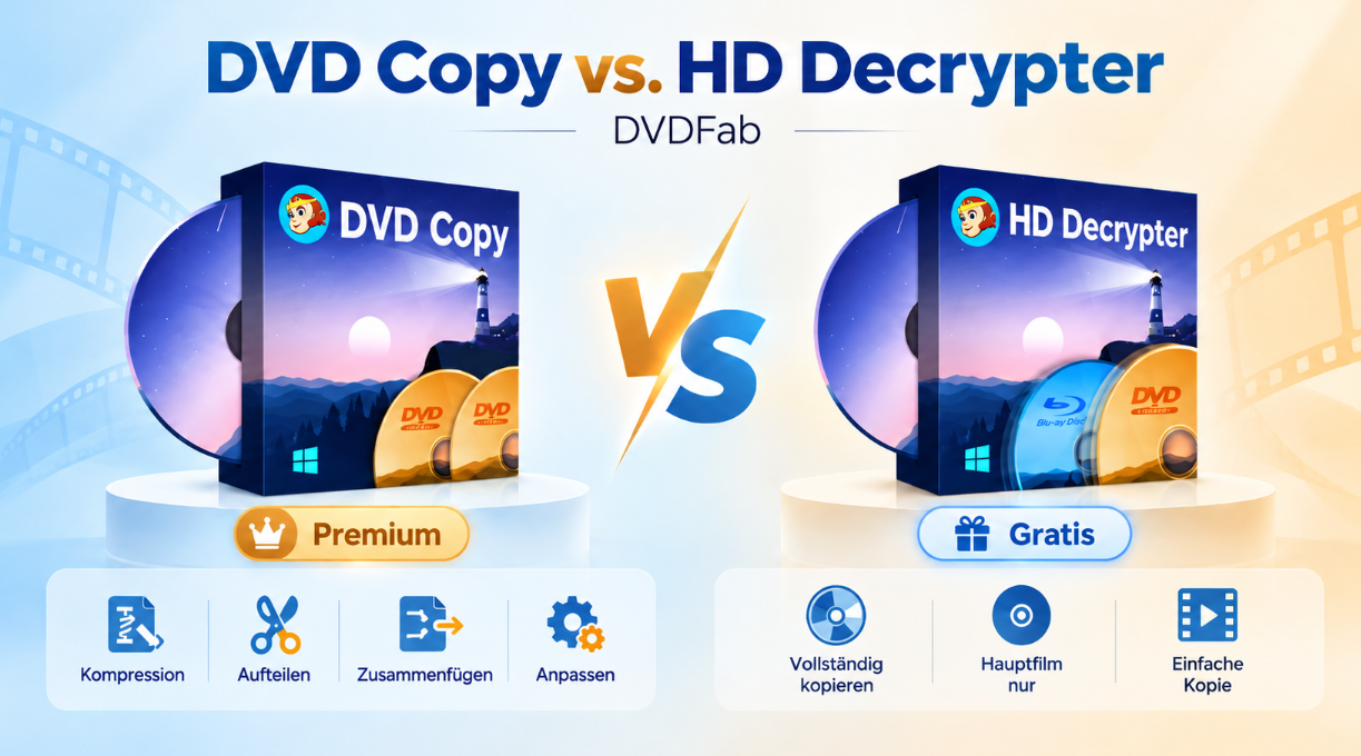 DVDFab DVD Copy und HD Decrypter mit unterschiedlichen Funktionsumfängen
