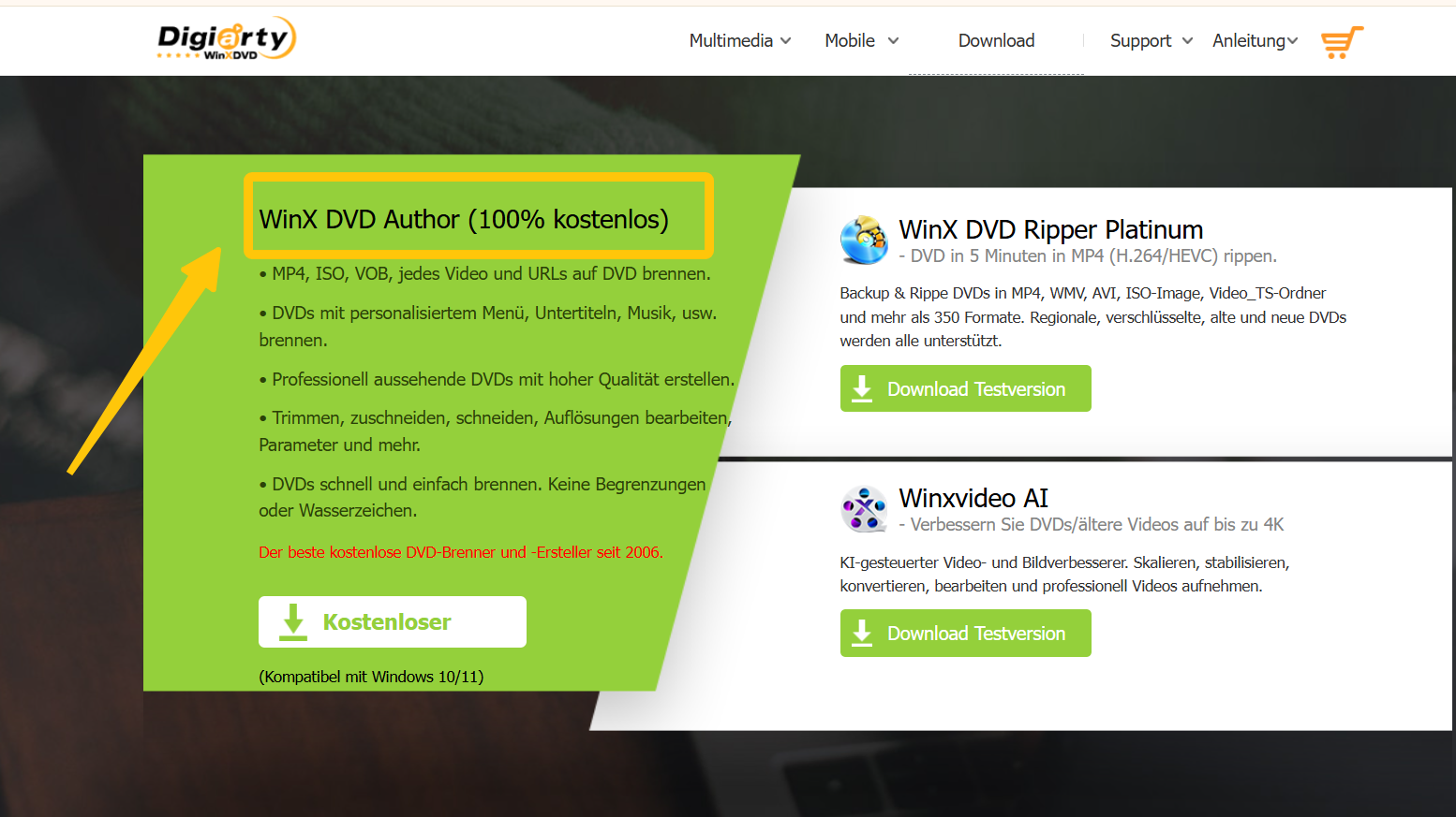 WinX DVD Author kostenlos herunterladen