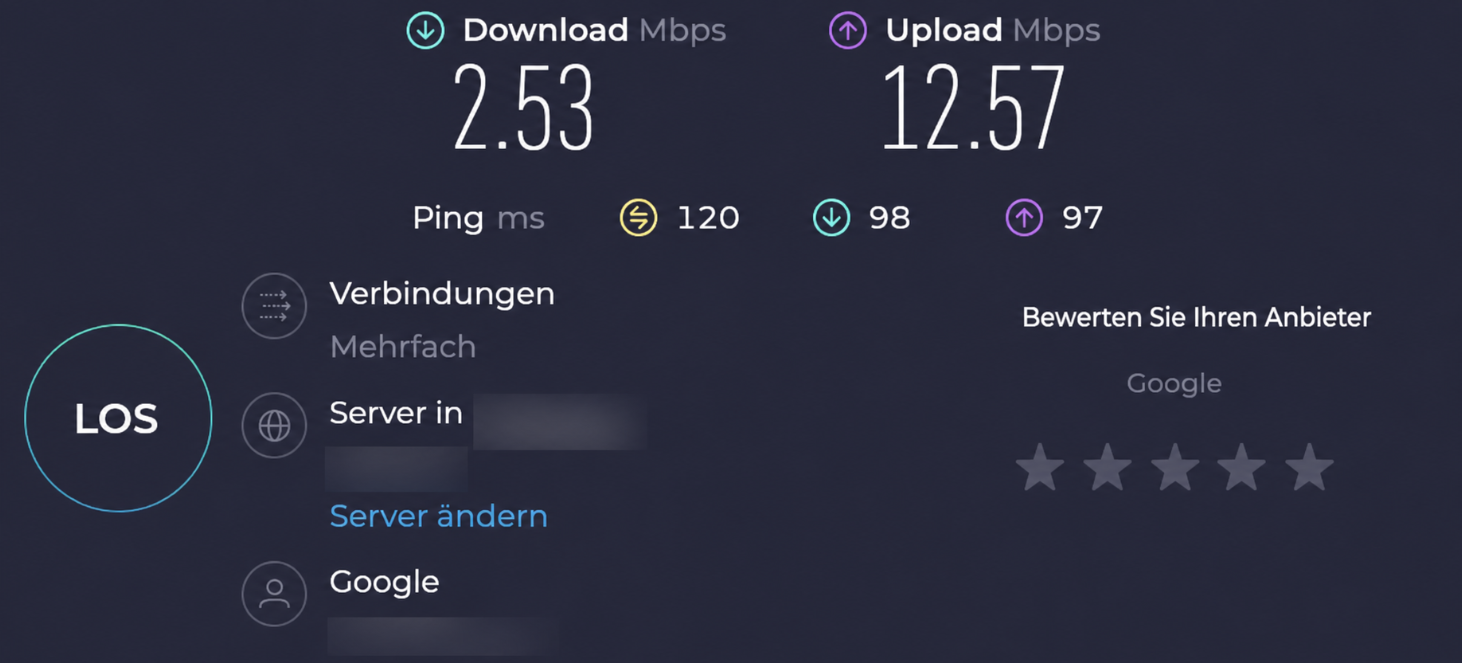 Internetverbindung(Speedtest)