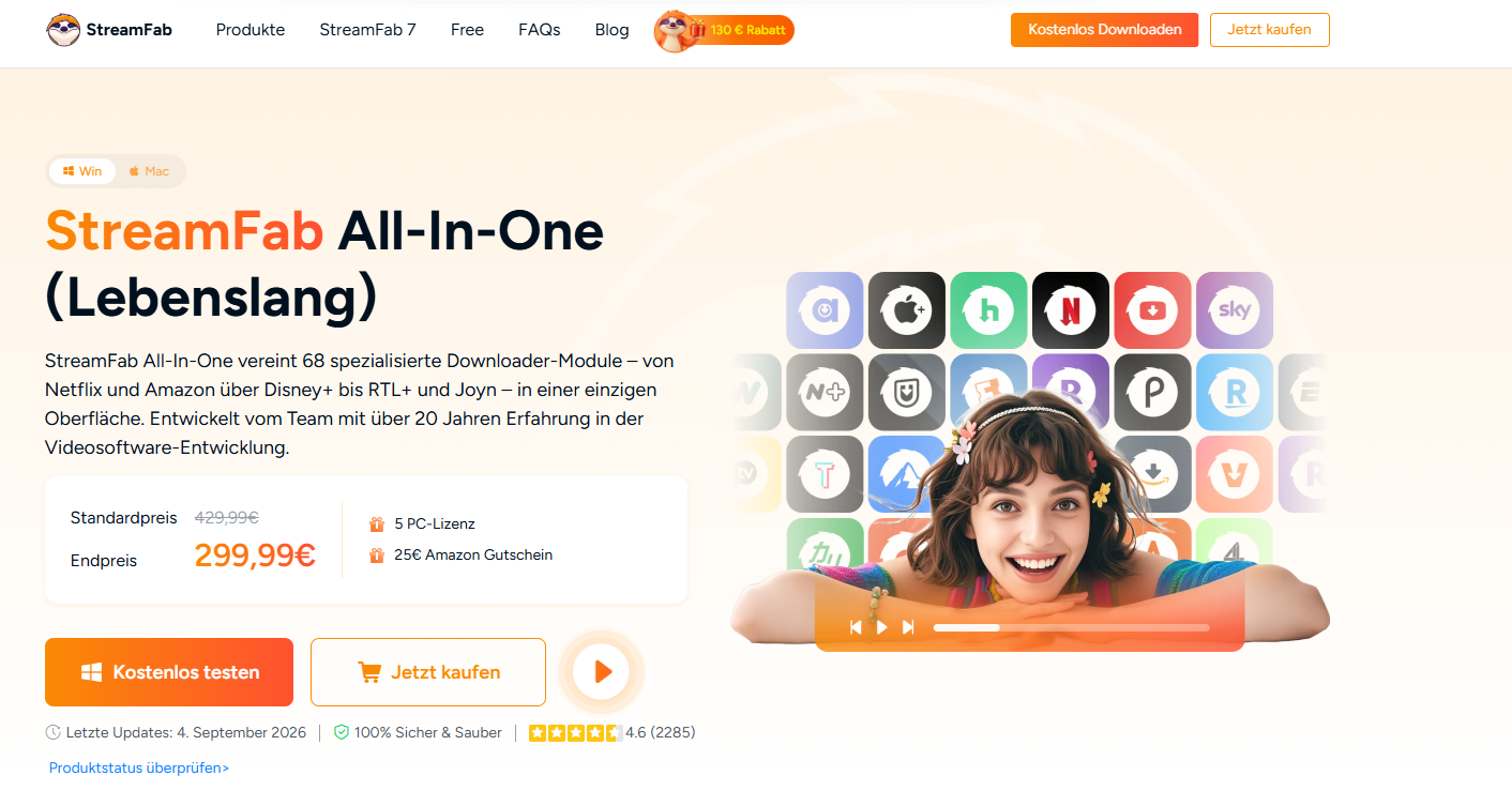 StreamFab Video Downloader als Alternative bei Audials-Aufnahmeproblemen