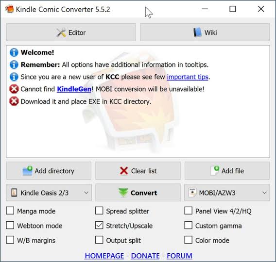 Kindle Comic Converter