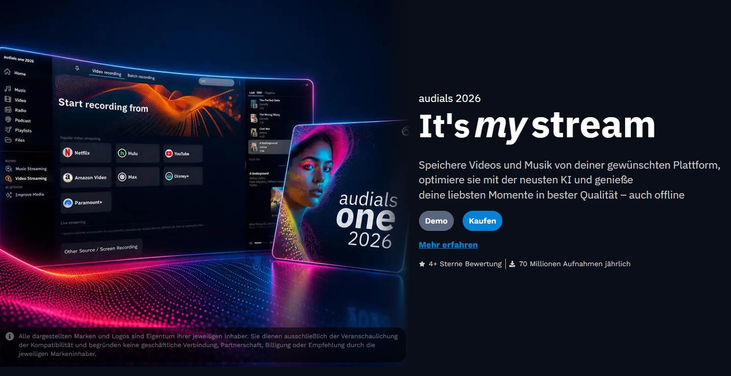 Audials One als Aufnahme-Alternative zu CleverGet